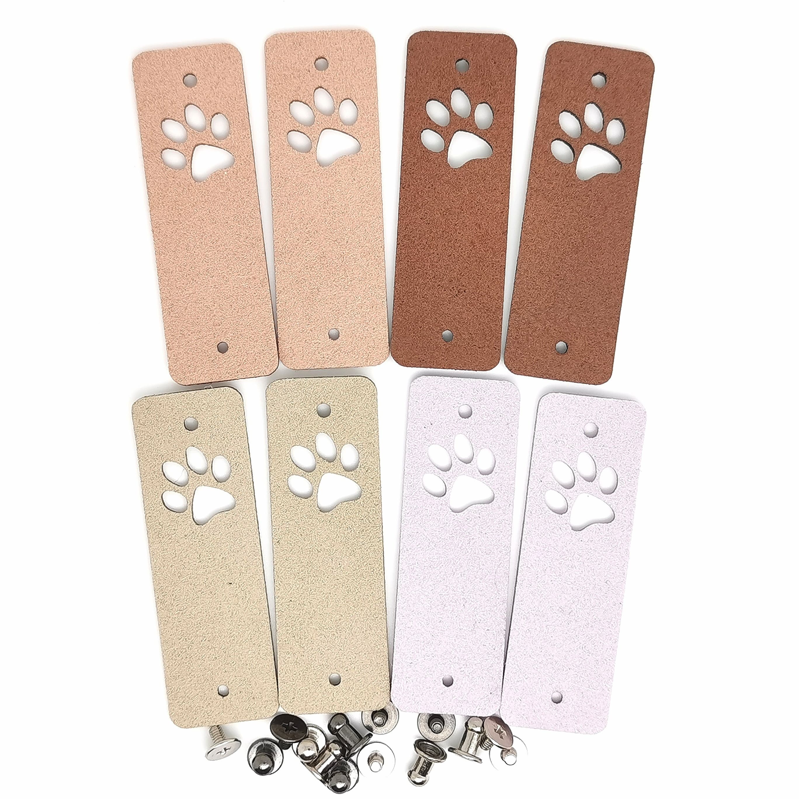 TEMU 8pcs Handmade Animal Footprints Labels Clothes Labels Handmade Pu Leather Labels Diy Hat Bag Sewing Labels Clothing Accessories