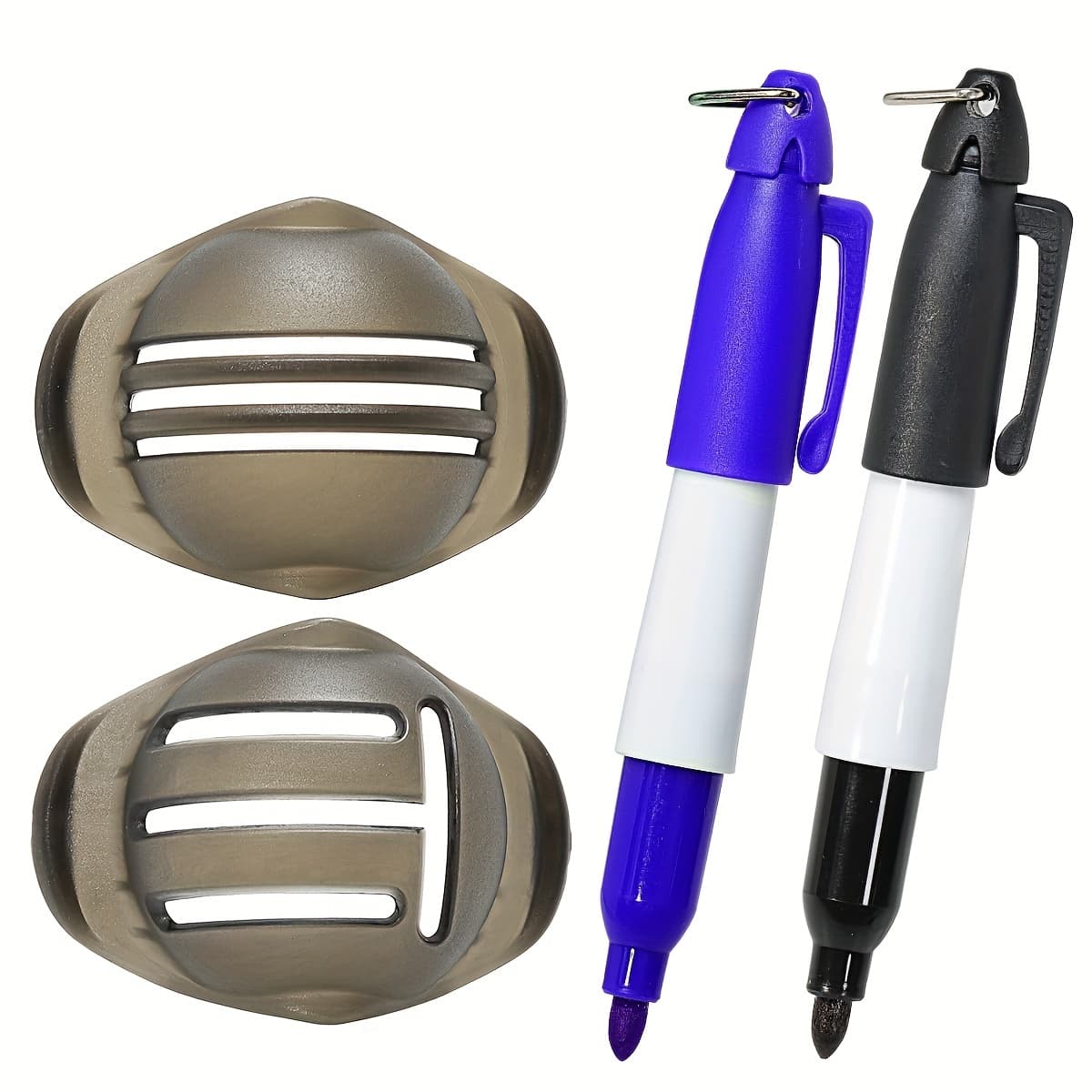 TEMU Golf Game With This Golf Ball Markers Set - 2 Stencils, 2 Colors Pens & Alignment Tool!
