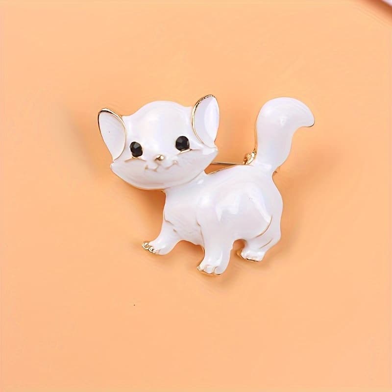 TEMU Enamel Cat Brooch For Women Cute And Fashionable Minimalist Animal Brooch Spring And Summer Design Brooch Jewelry Gift