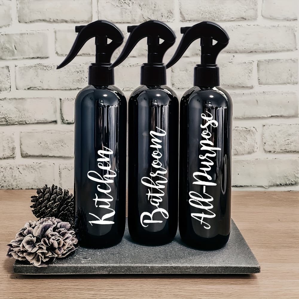 TEMU 3 Pack Cleaning Spray Bottles 500ml/16oz Empty Plastic Spray Bottles With Waterprof Labels For Cleaning Solutions