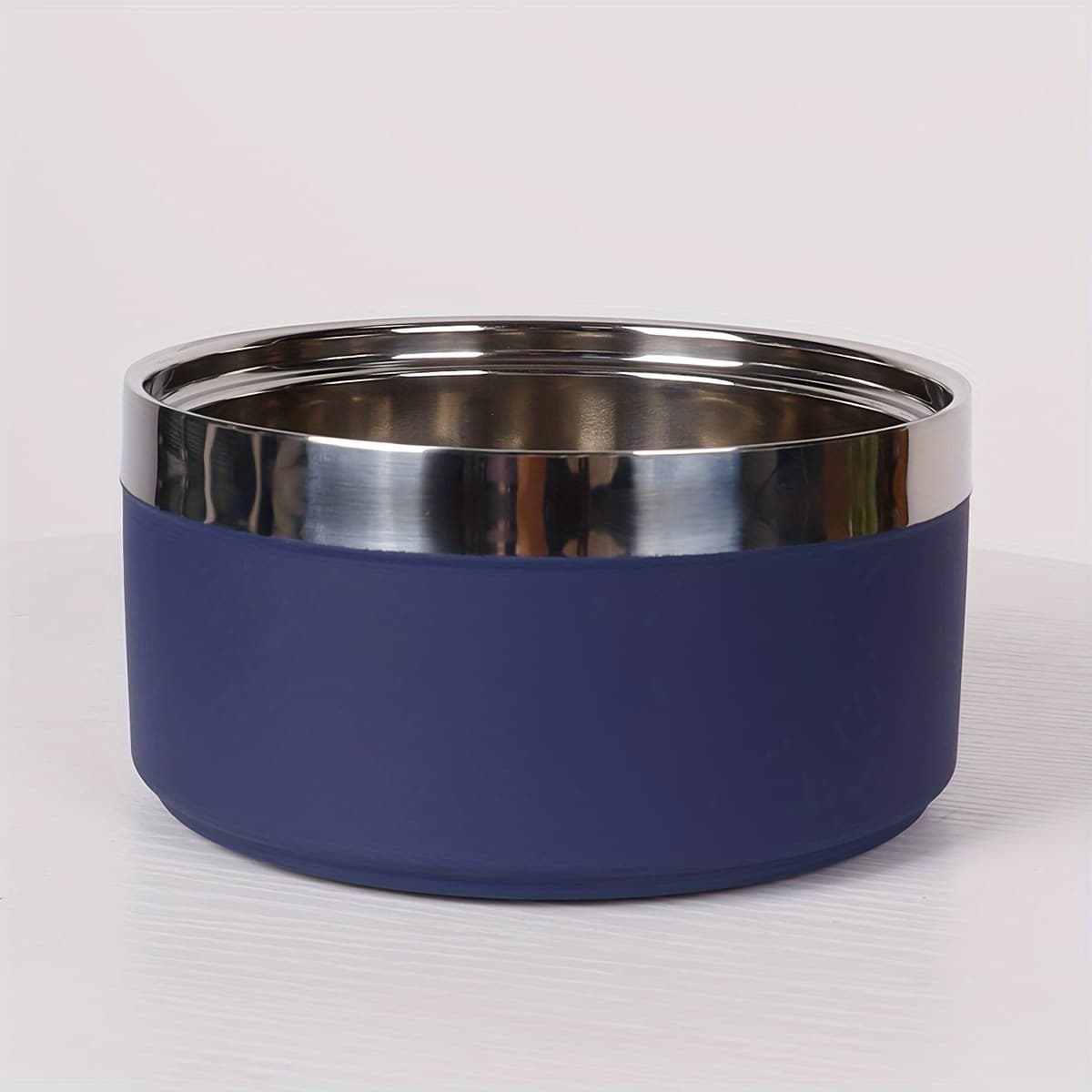 TEMU An Advanced -color Round Stainless Steel Fashion Monochrome Non-slip Pet Bowl For Cats And Dogs, Suitable For Indoor And Outdoor Use
