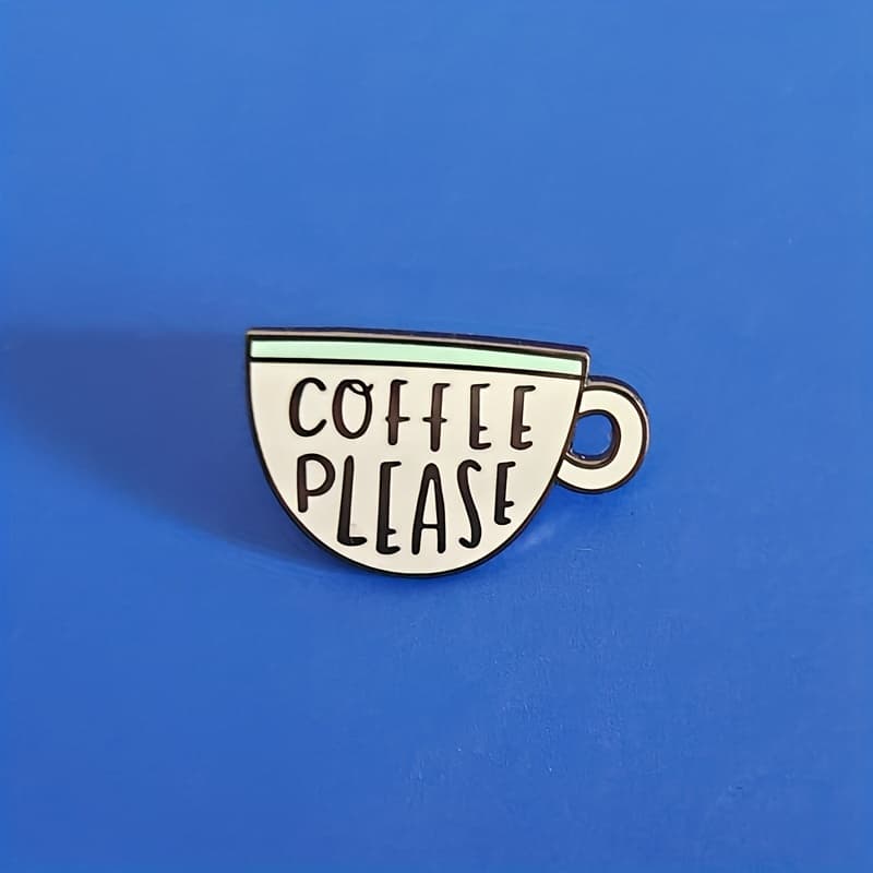 TEMU Please Provide Me With A Cute Coffee Cup Metal Enamel Badge For A Creative Cartoon Design, Suitable As A Fashionable Backpack Lapel Pin And A Jewelry Accessory Gift For