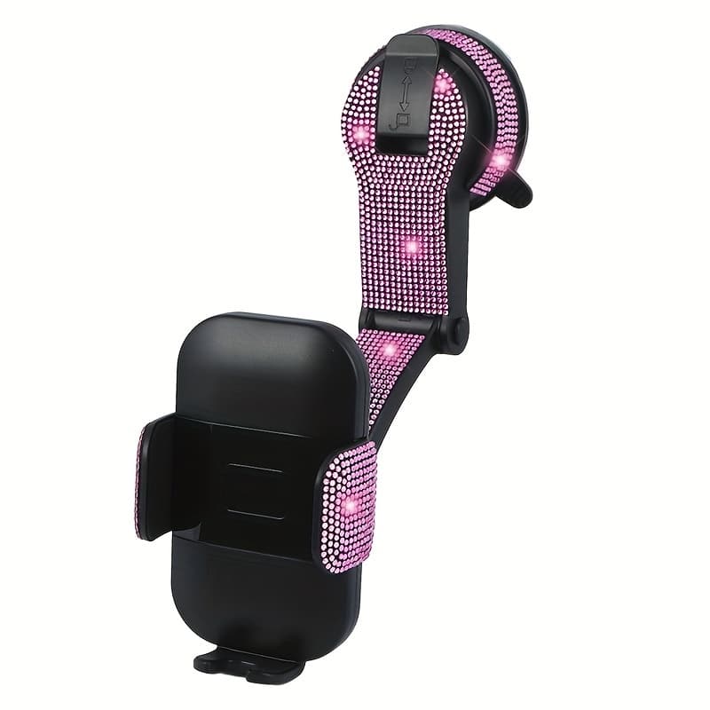 TEMU Car Diamond Mobile Phone Holder Suction Cup Car Mobile Phone Holder Universal 360 Rotation Anti-shake Navigation Holder