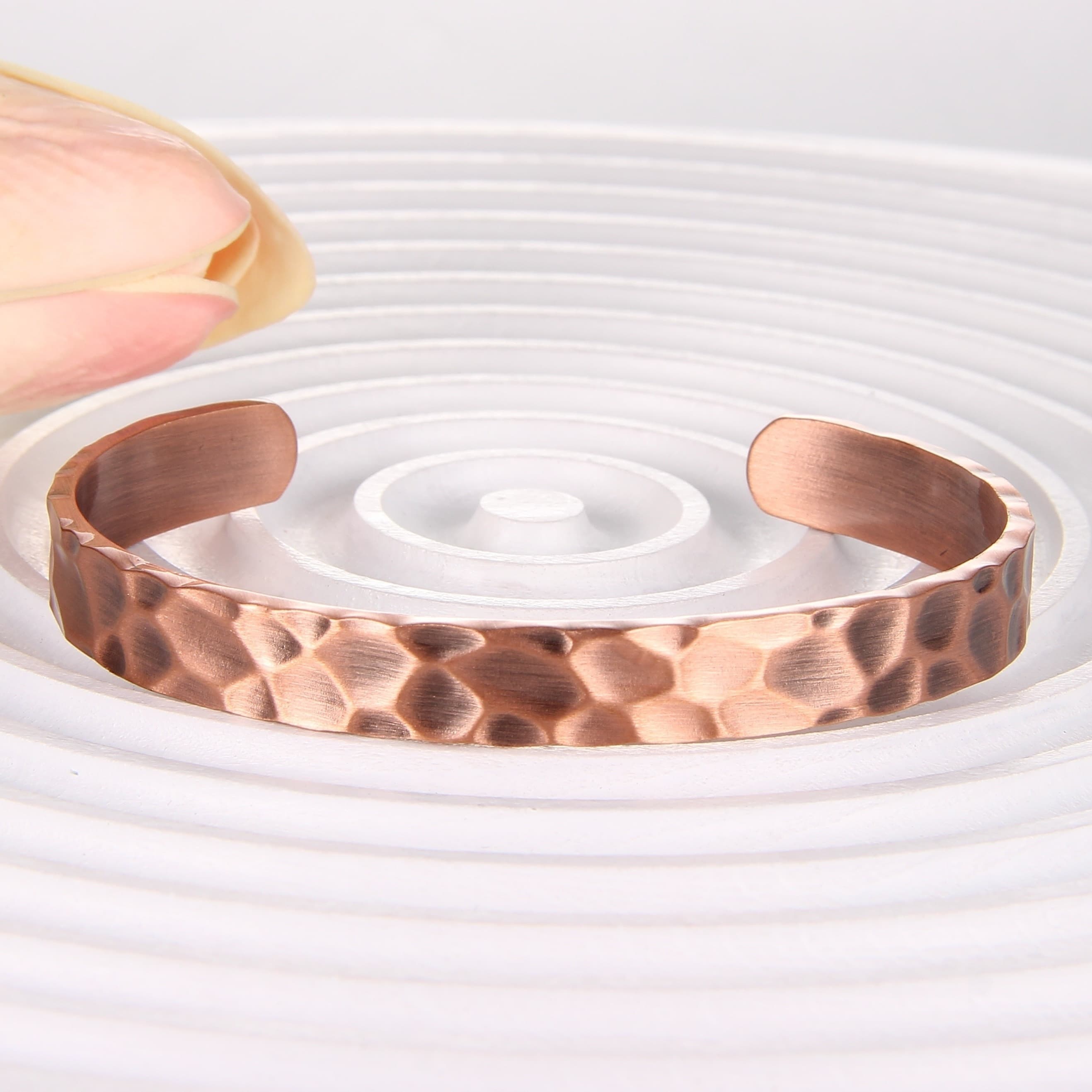 TEMU 1pc Copper Bracelet For Men Women, Copper Cuff Adjustable Size Copper Jewelry Gift For Dad Mom Birthday Christmas