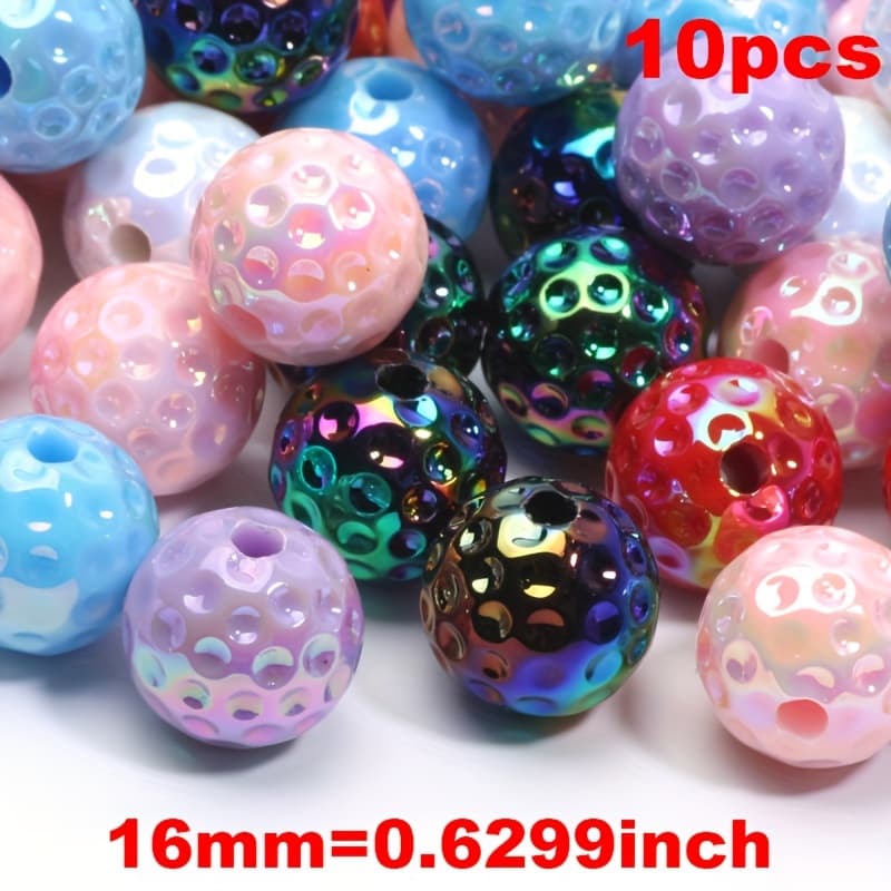 TEMU 10pcs Of 16mm Candy-colored Acrylic Beads Resembling