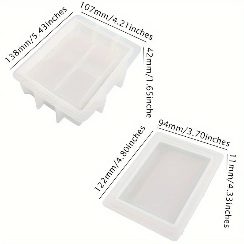 TEMU 1set Resin Epoxy Resin Storage Box Silicone Mold, With Lid Shaped Storage Jar Silicone Mold, Used As Home Decoration, Jewelry Storage