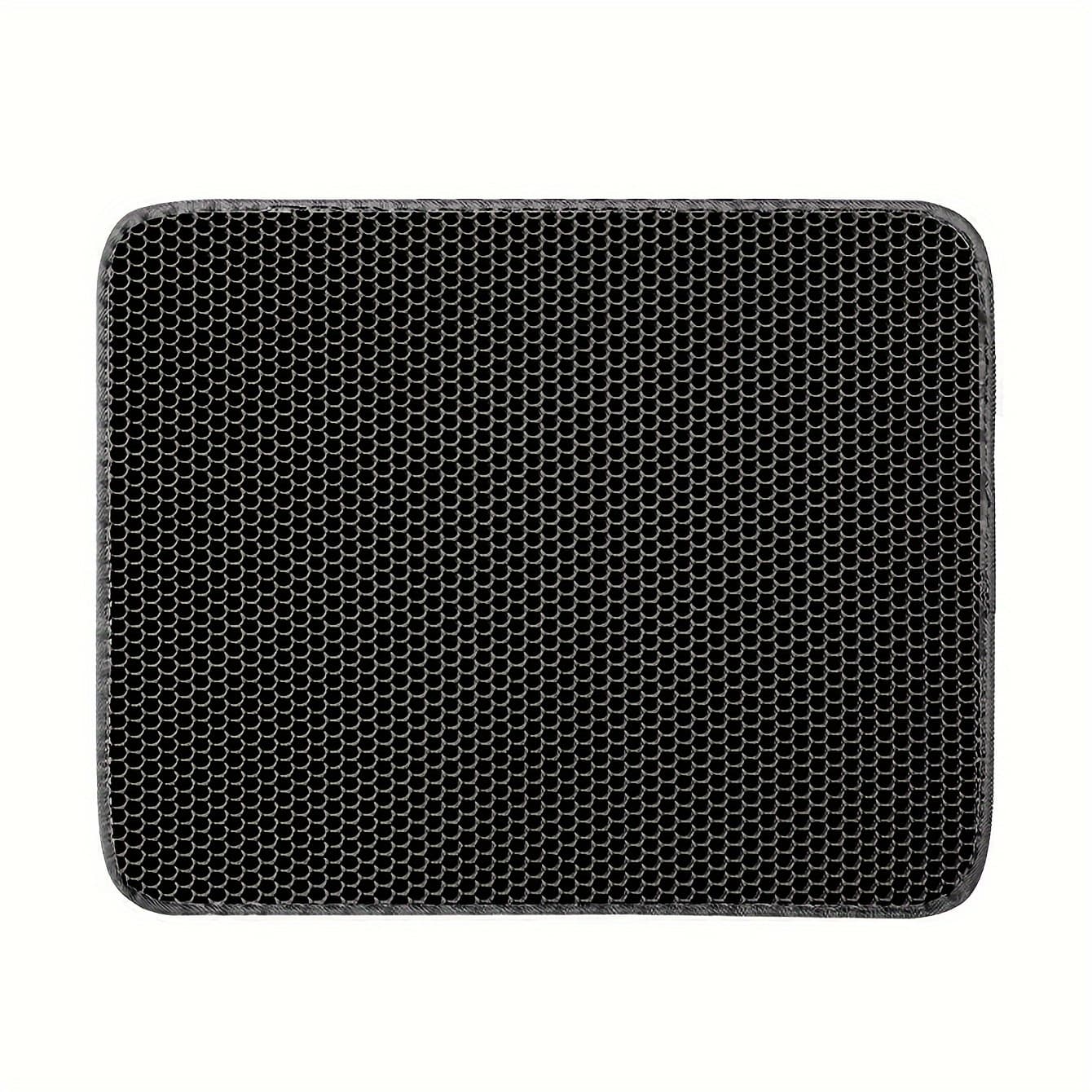 TEMU 1pc Double-layer Black Cat Litter Mat Double-layer Filtration Anti-tracking Cat Supplies