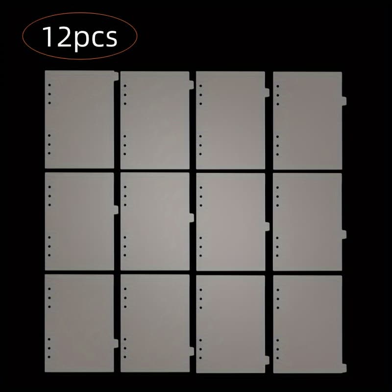 TEMU 12pcsa5 Adhesive Divider With 6 Labels Transparent Plastic Adhesive Index Divider 6 Ring File Divider Page Divider