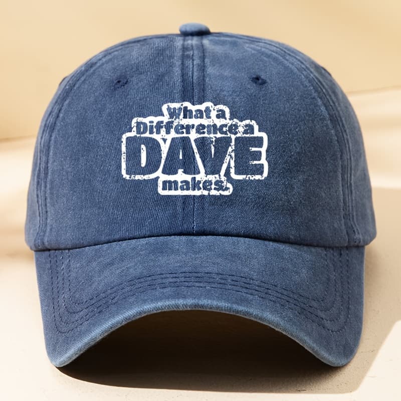 TEMU Dave Letter Print Baseball , Unisex Outdoor Fashionable Versatile Trendy European And American Minimalist Style Peaked