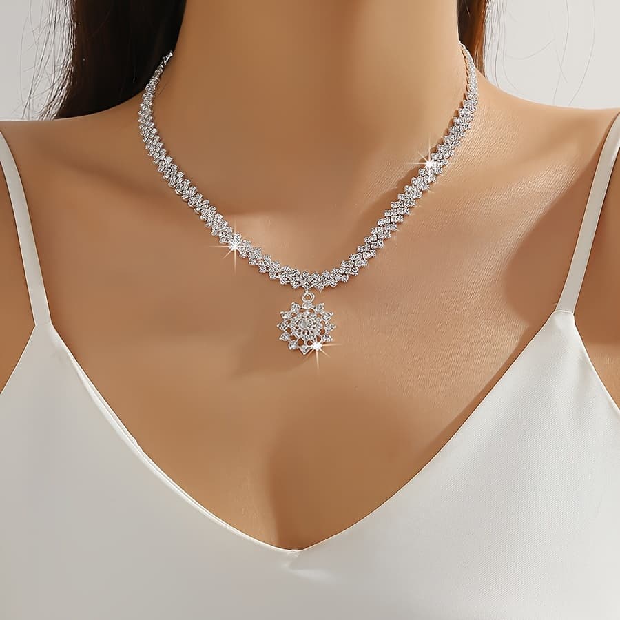 TEMU Fashionable -drill Sun Pendant Necklace