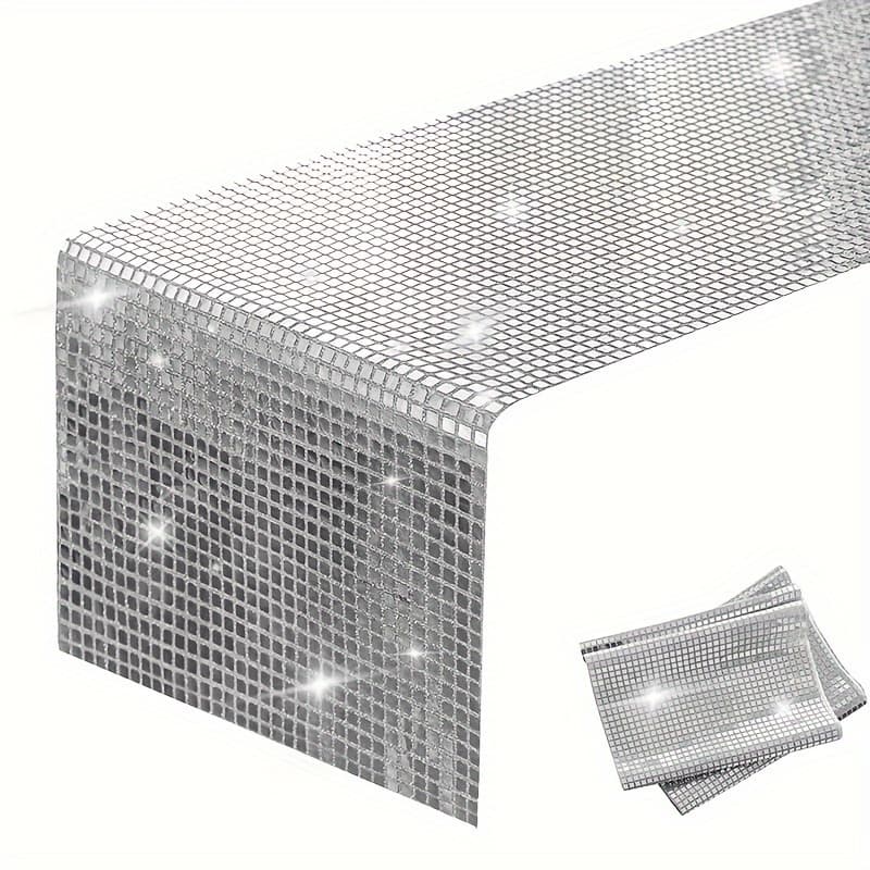 TEMU 2pc 7080s Disco Sequin Table Flag Made Of Polyester Fiber, Used For Weddings, Parties, And Festivals, 33cmx180cm