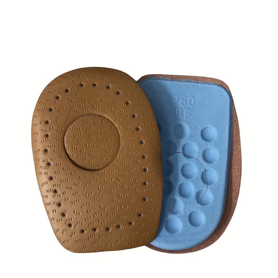 TEMU 1pair Pu Leather Heel Cup Half-size Pads For High Heel, Shock Absorbing Breathable Insoles, Shoes Accessories