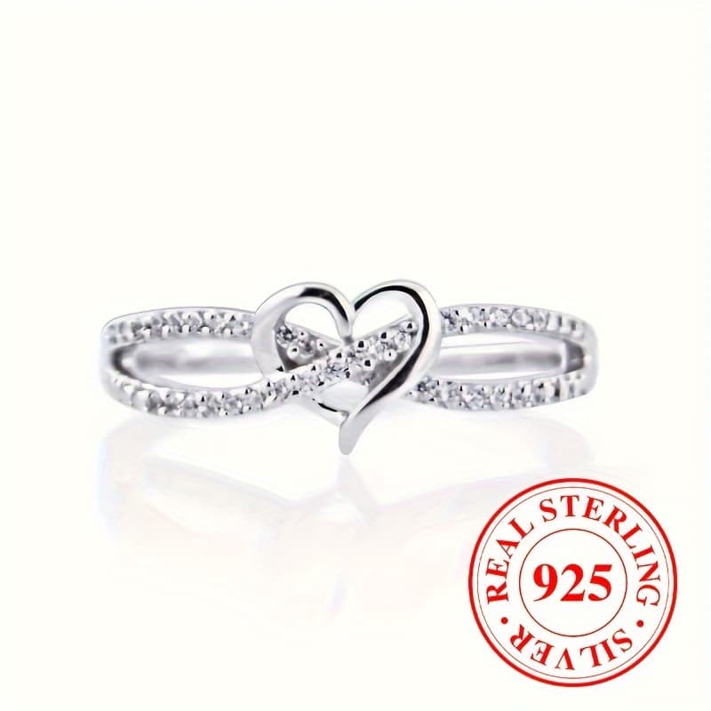 TEMU 1pc 925 Sterling Silver Heart With Symbol Of And For Unique Gift And Daily Outfits
