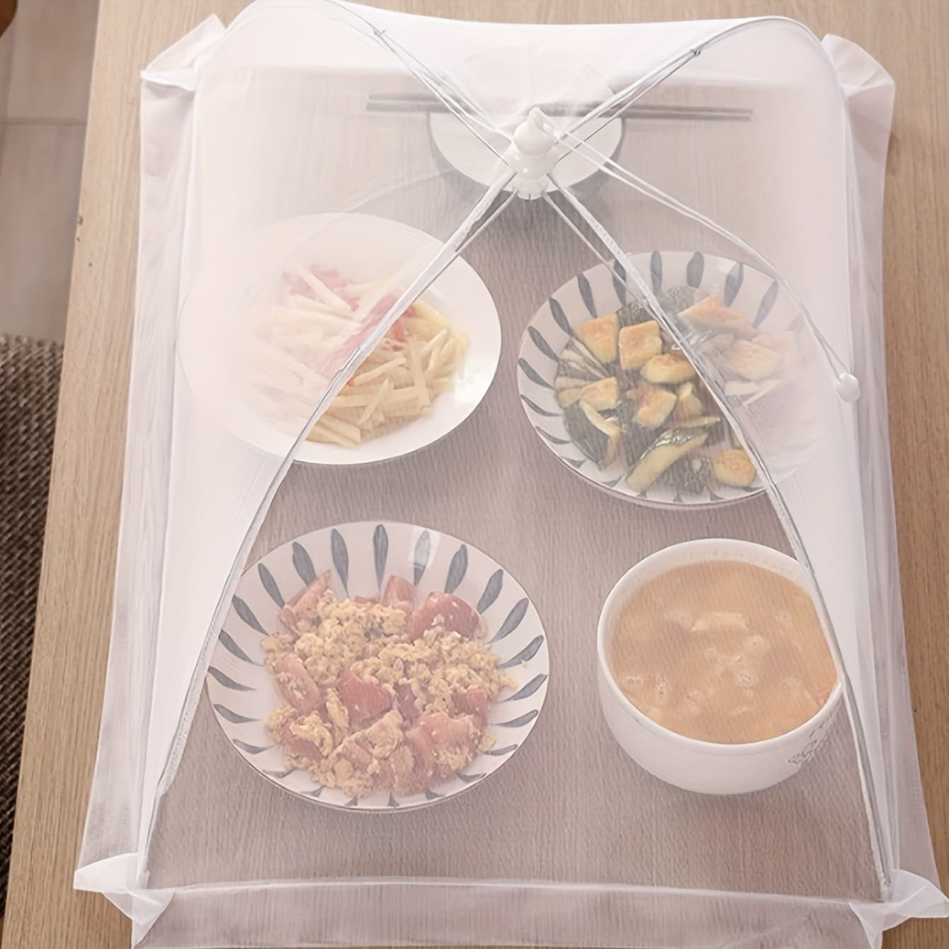 TEMU 1pc Of Cover, Foldable Dining Table Food Fly Proof Rice Cover, Household Dust Cover, Umbrella Fly Proof Kitchen Outdoor Food Cover