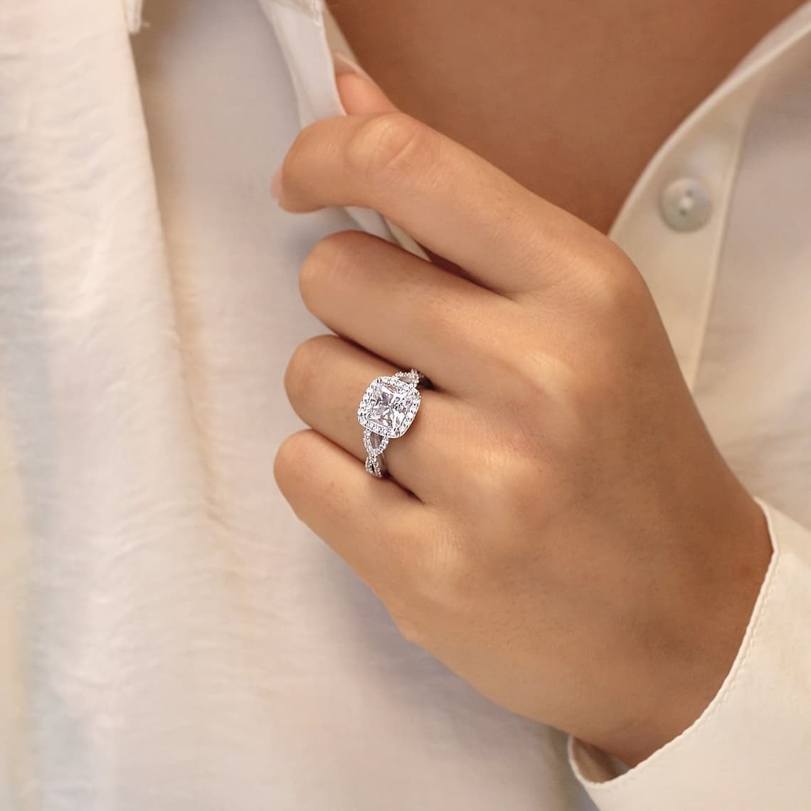TEMU Exquisite Bride Ring With Elegant Square Synthetic Zirconia, Engagement And Wedding Wear Ring For Women, Valentine's Day Gift