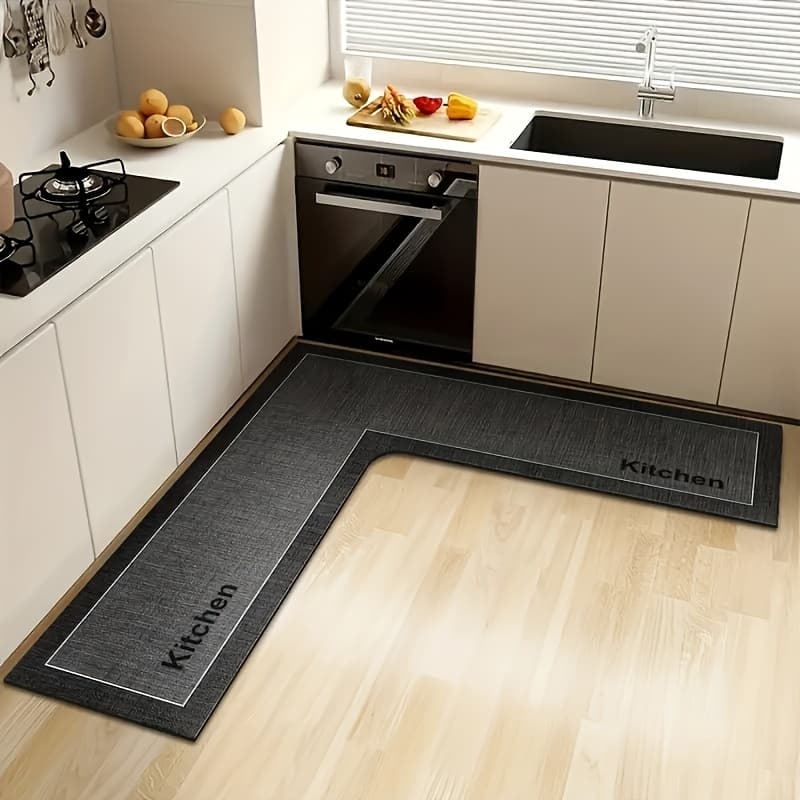 TEMU Large, Non-slip Kitchen Mat, Suitable For And Kitchens. , Absorbent, And Durable, With An Irregular Shape. Kitchen Mat Featuring A Simple Solid-color , Perfect For Modern Kitchen Decor. Ideal For