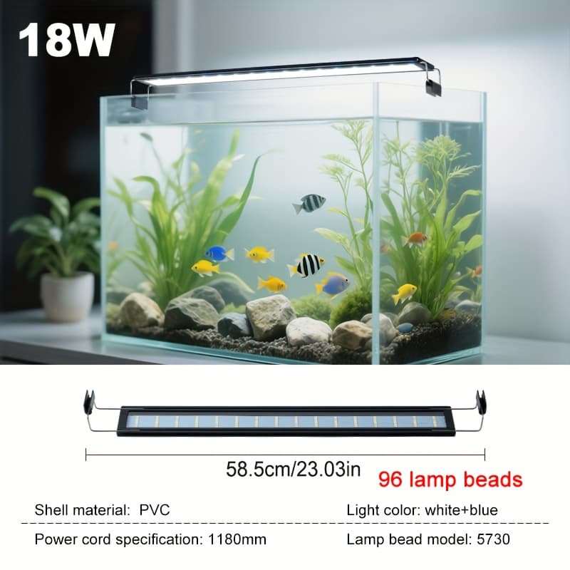 TEMU Aquarium & Aquatic Plant Light | Flexible Retractable Stand, Universal Size Fit, Dual-color Lighting, Delivers Clear Bright Aquatic Scenery, Designed For Small Home Fish Tanks And Plant Tanks
