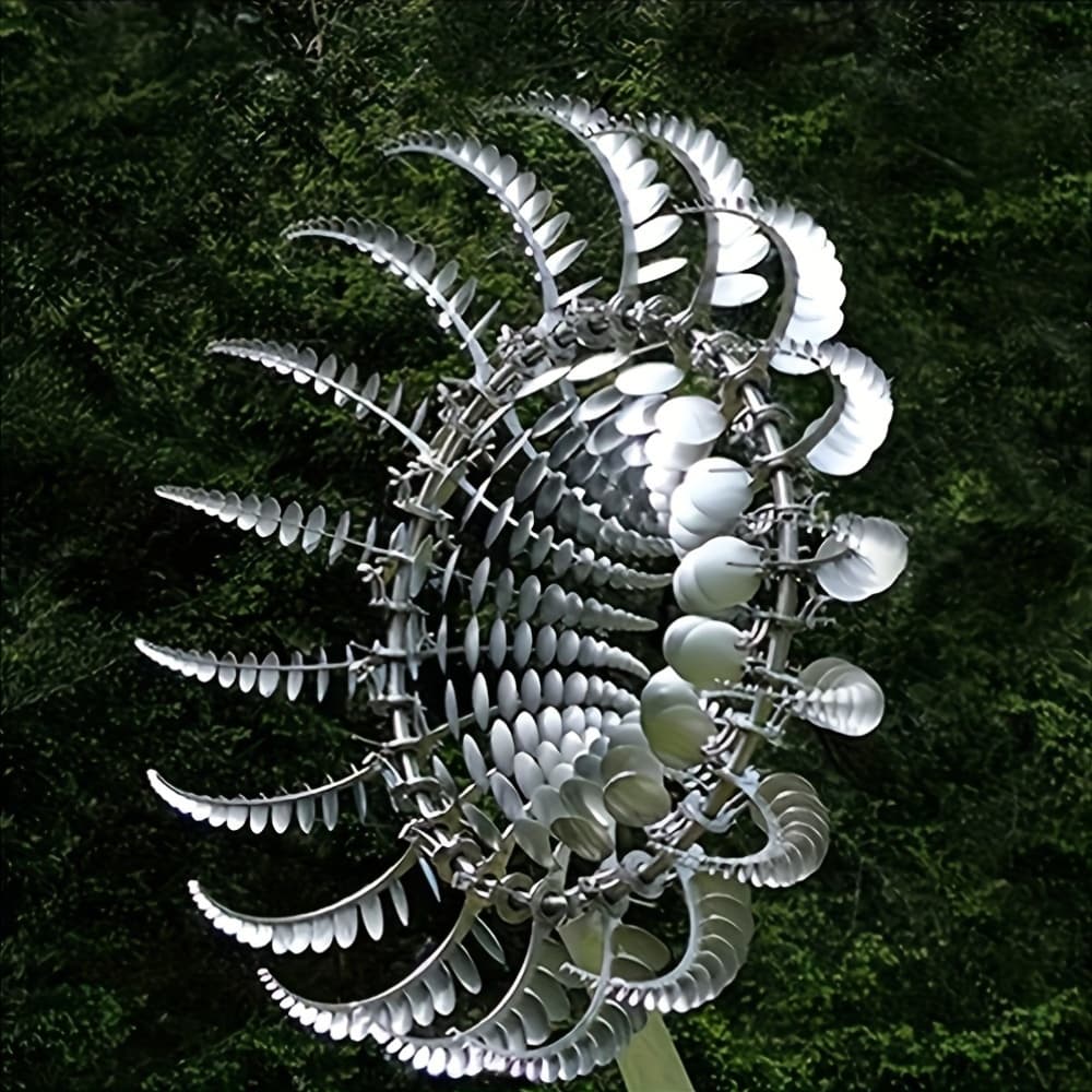TEMU 3d Dynamic Wind Kinetic Sculpture, Metal Windmill , No Power Required, Patio Garden Art Ornament, Large Outdoor Decorative Windmill, Festive Decoration