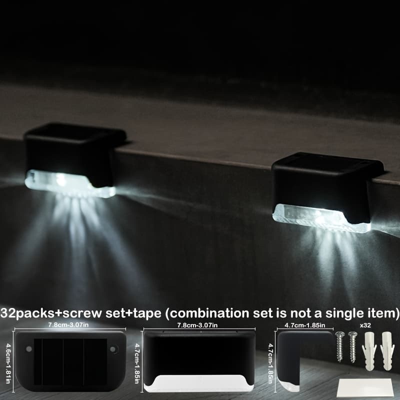 TEMU 32/4 Pack Solar Step Light, Outdoor Step Light, Ip44 Waterproof Led Solar Light For Outdoor Stairs, Steps, Fences, , Yards, Railings, Garden Backyards And , Solar Lights Outdoor /uv Light