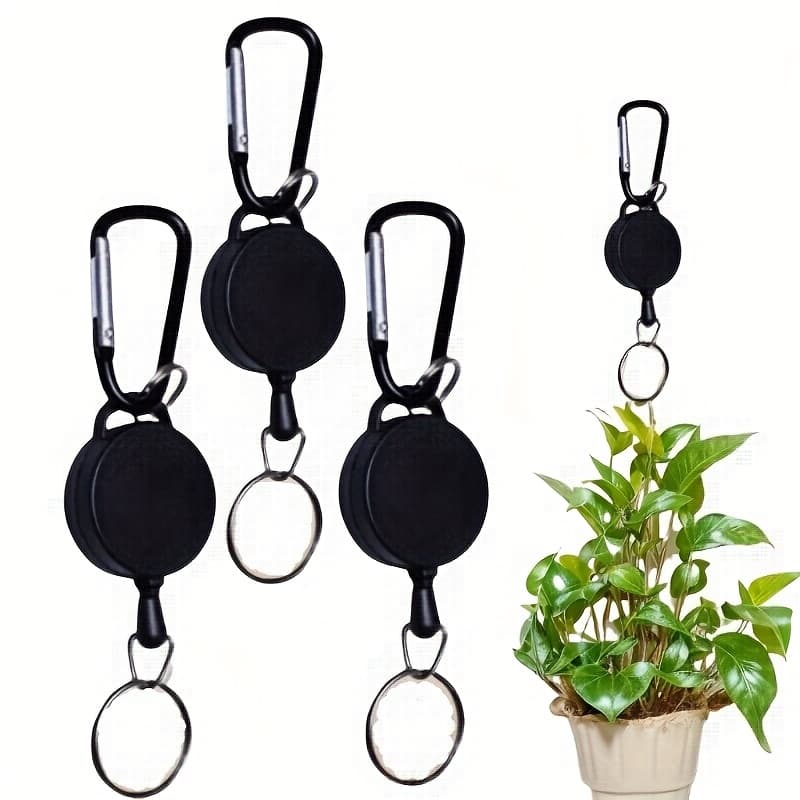 TEMU Retractable Plant Hanger 3pcs Set, Extendable Pulley Hooks With 400g Load, Multi-use Hanging Hooks For Hanging Planters, Excessive Equipment & Daily Items, Indoor/outdoor