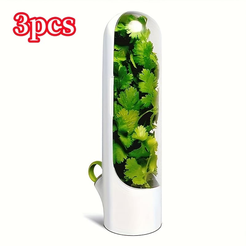 TEMU 3pcs White Vegetable Storage Containers With Lids - Suitable For Onion, Garlic, Herbs & Root Crops Refrigerator Box, Fresh-keeping Food Preservation System For 1-7 Day Extension, Space-saving