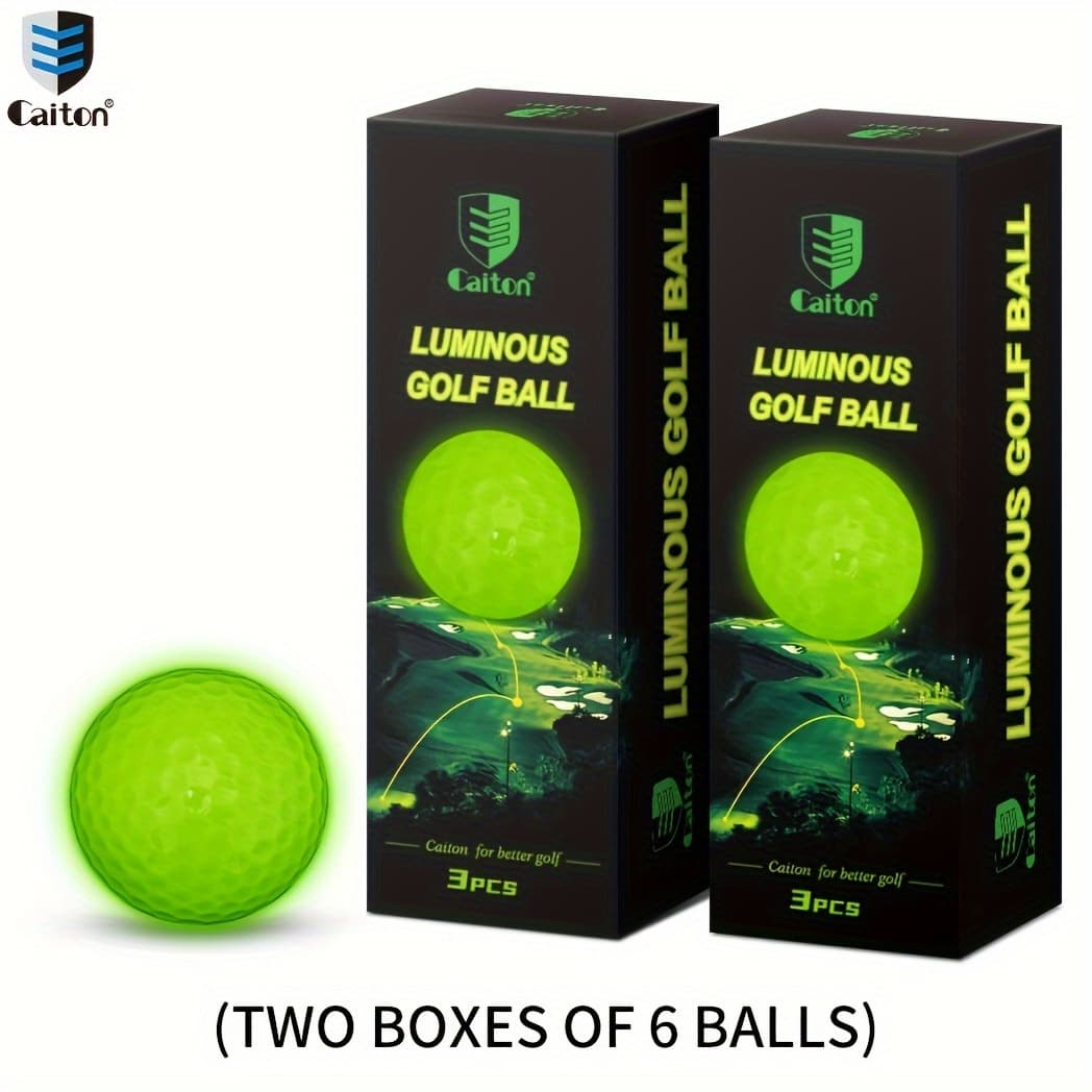 TEMU Caiton Glow Golf Balls For Night Sports - Tournament Fluorescent Glowing In The Dark Golf Ball - Long-lasting Bright Luminous Balls - 6-pack