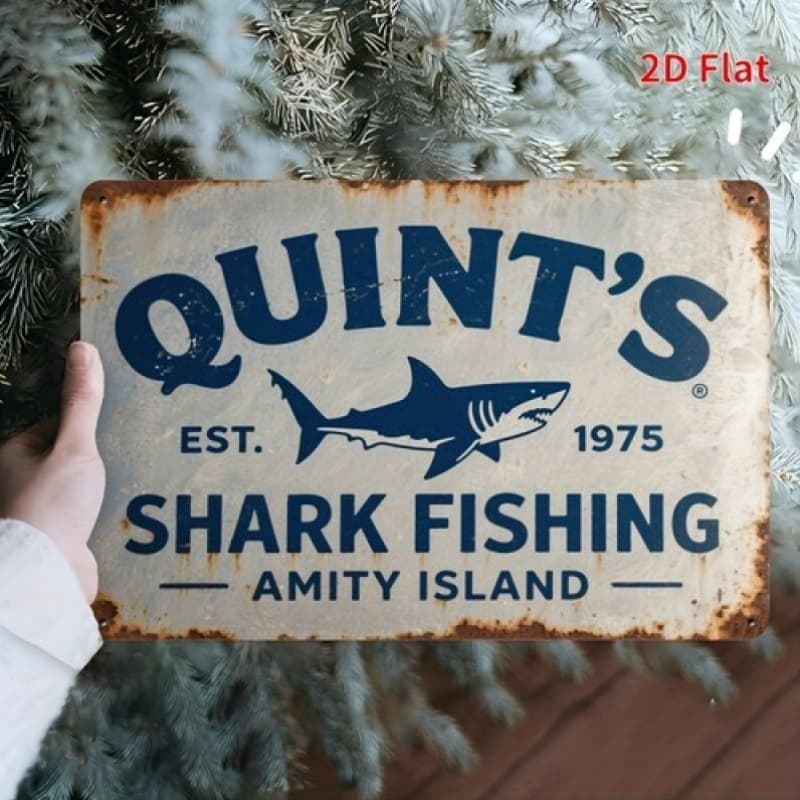 TEMU Weatherproof Metal Sign | Metal Signs Decorative Signs And Plaques, 's Shark Fishing Island, Wall Hanging Frameless Mounting