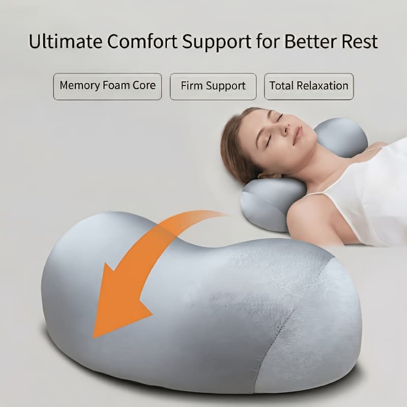 TEMU 1pc Ergonomic Cervical Pillow For Sleeping - Ergonomic Neck Pillow With Contoured Design, Breathable Polyester, Hand Wash