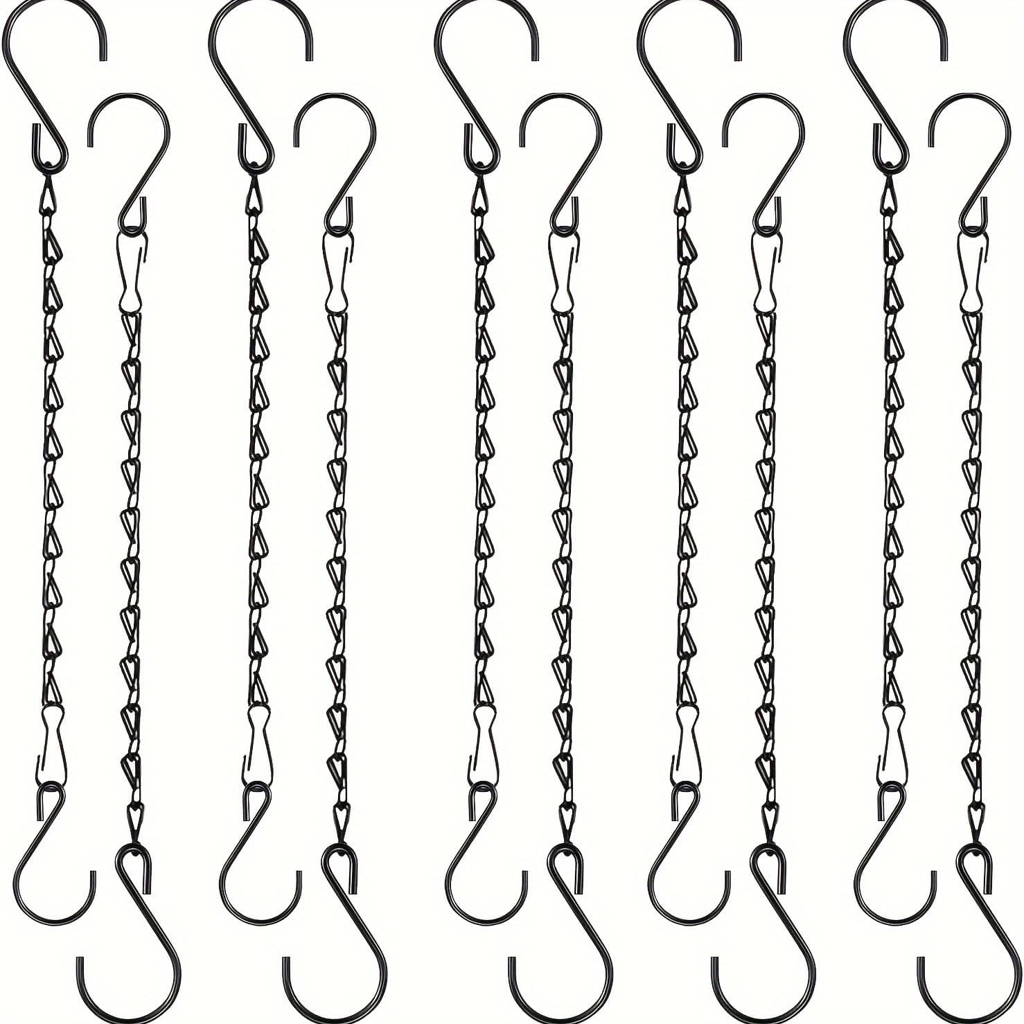 TEMU Set Of 10 Metal Plant Hanging Chains With Hooks, Chain Hooks Suitable For Bird Feeders, Lanterns, Wind Chimes, And Indoor/outdoor Decorations