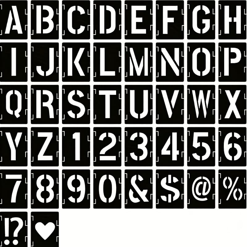 TEMU 42pcs English Numeral Symbol Art Craft Painting Templates, Suitable For Crafts - Perfect For Furniture, Canvas, And , Reusable Craft Templates