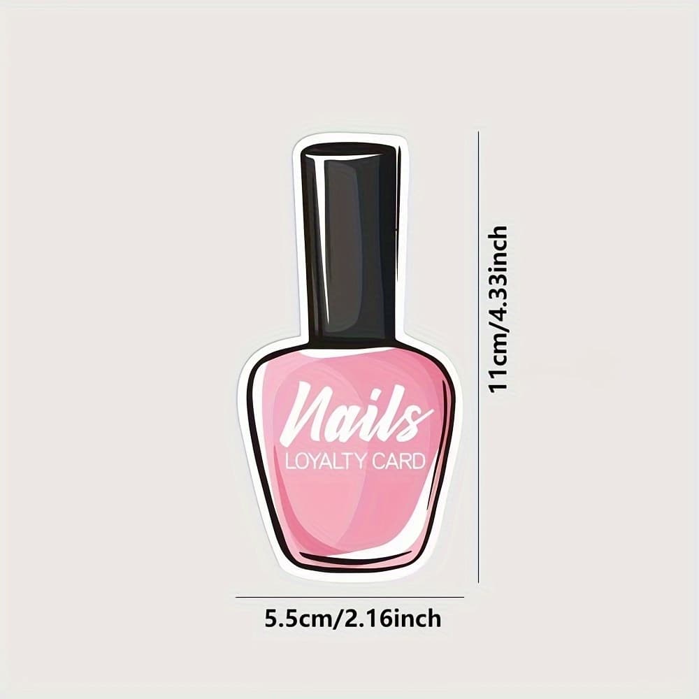 TEMU 50 Nail Salon Cards - Pink Customer Reward Cards, Nail , Small Business Business Cards, Suitable For Beauty Hairdressing And Nail Services
