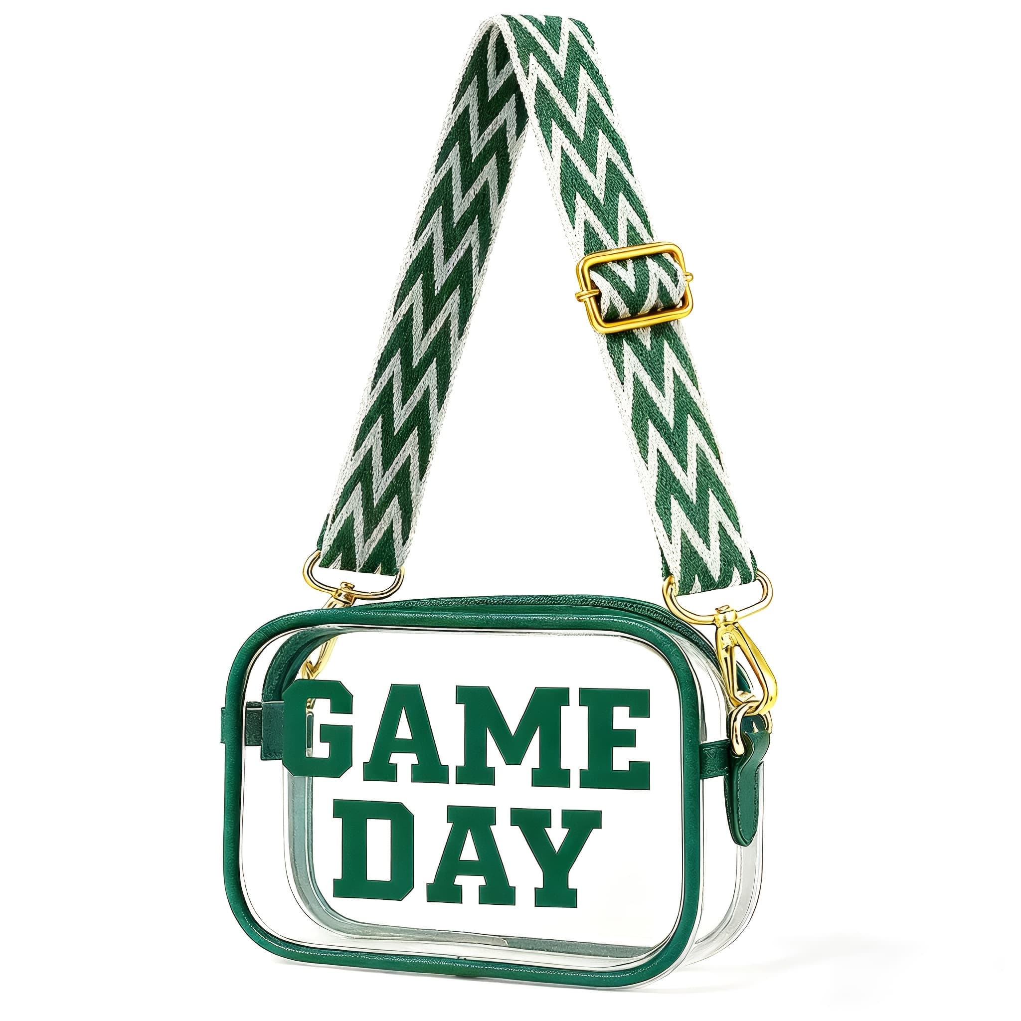 TEMU 2026 New Arrival, Game Day Clear Bag For Stadium Events With Letter Patches Stadium Approved Clear Crossbody Purse For Concerts Sports Events, Perfect For Football Fans