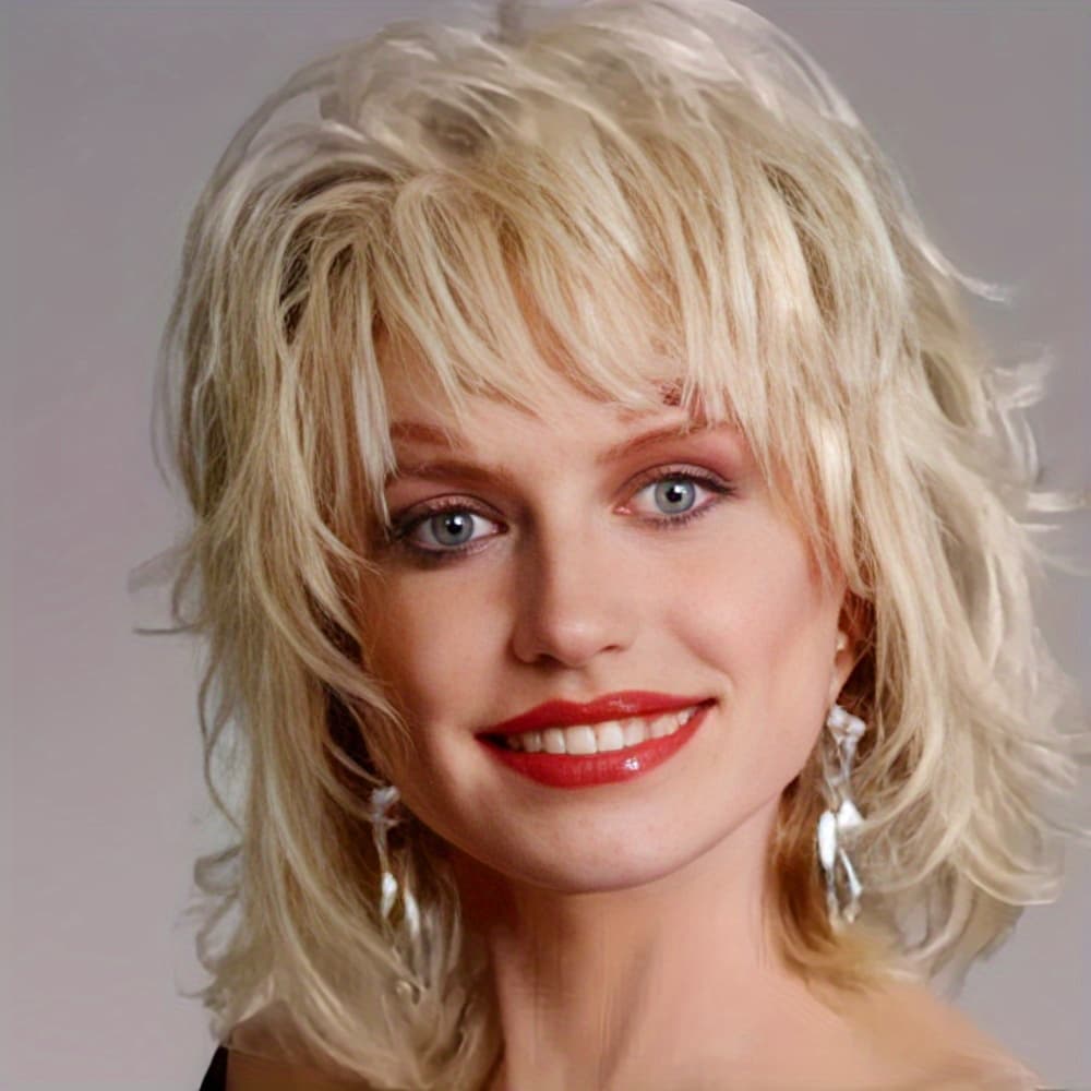 TEMU Looking Loose Synthetic Wig Suitable For Older Women - Fluffy Layered Blonde Wigs With Daily Wear, Party & For Halloween Wigs
