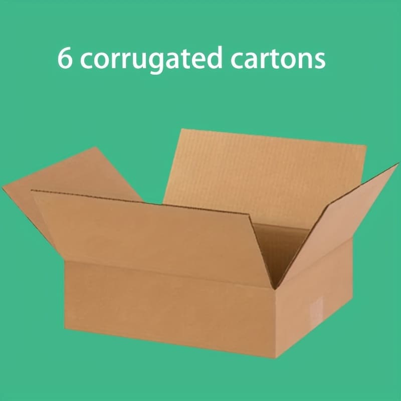 TEMU 14" X 12" X 4" Brown/ Corrugated Cardboard Shipping Boxes 6 Pack | Business/home Mailing, Packaging,
