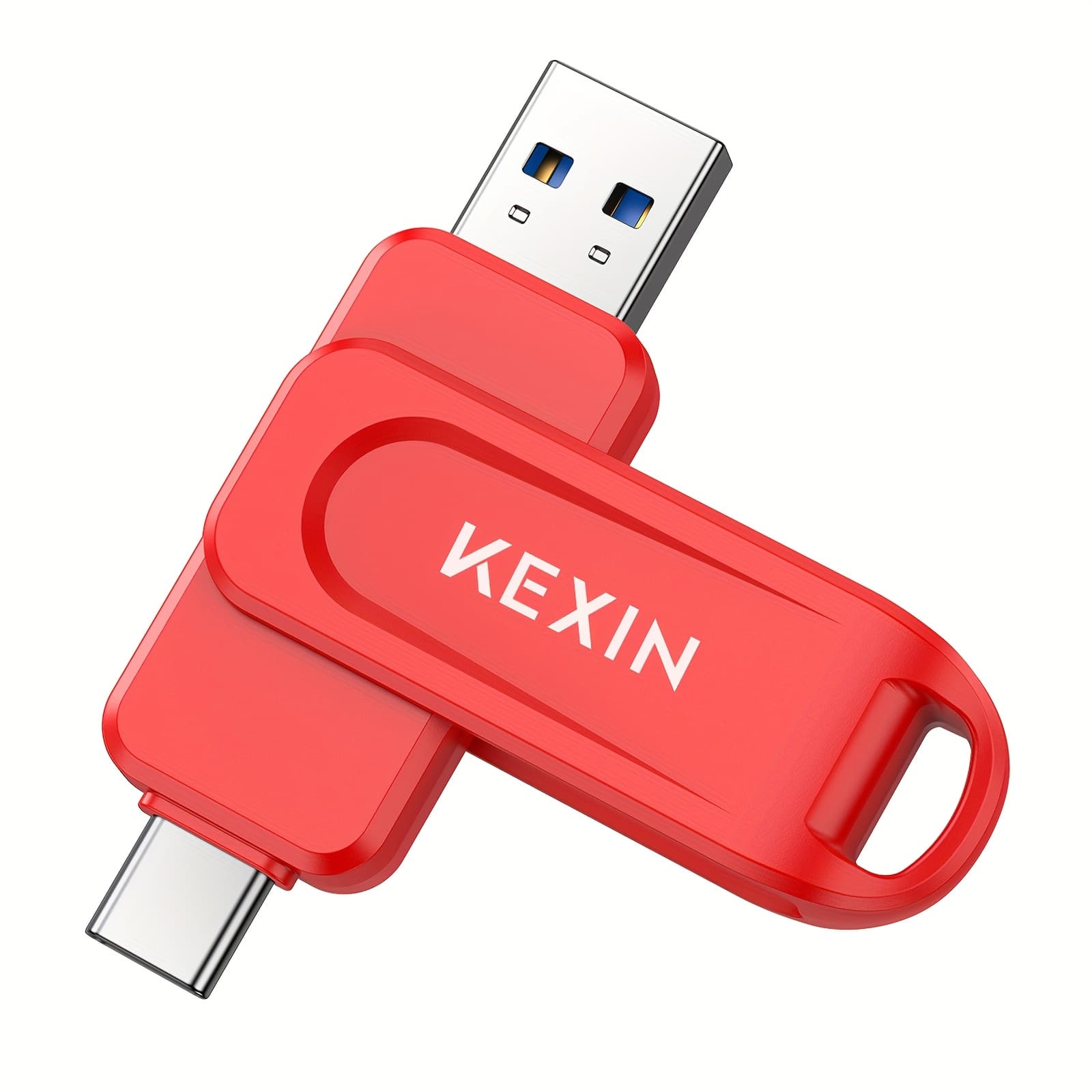 TEMU Kexin Usb Stick Usb 2.0 32gb 64gb 128gb Usb 2.0 Usb C Flash -in-1 Rotating Type C For Iphone 15/16 Smart Tv Car Audio Smartphone Tablet