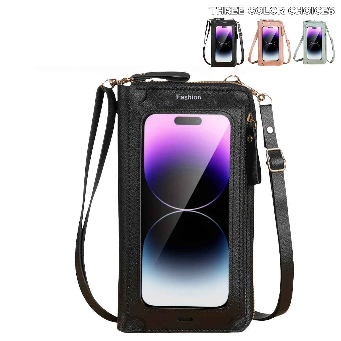 TEMU Women's Stylish Touchscreen Crossbody Phone Purse - A New Versatile Shoulder Bag With A Removable Strap And Phone Compartment, Ideal For Shopping, Traveling, And Everyday Use As A Trendy Wallet