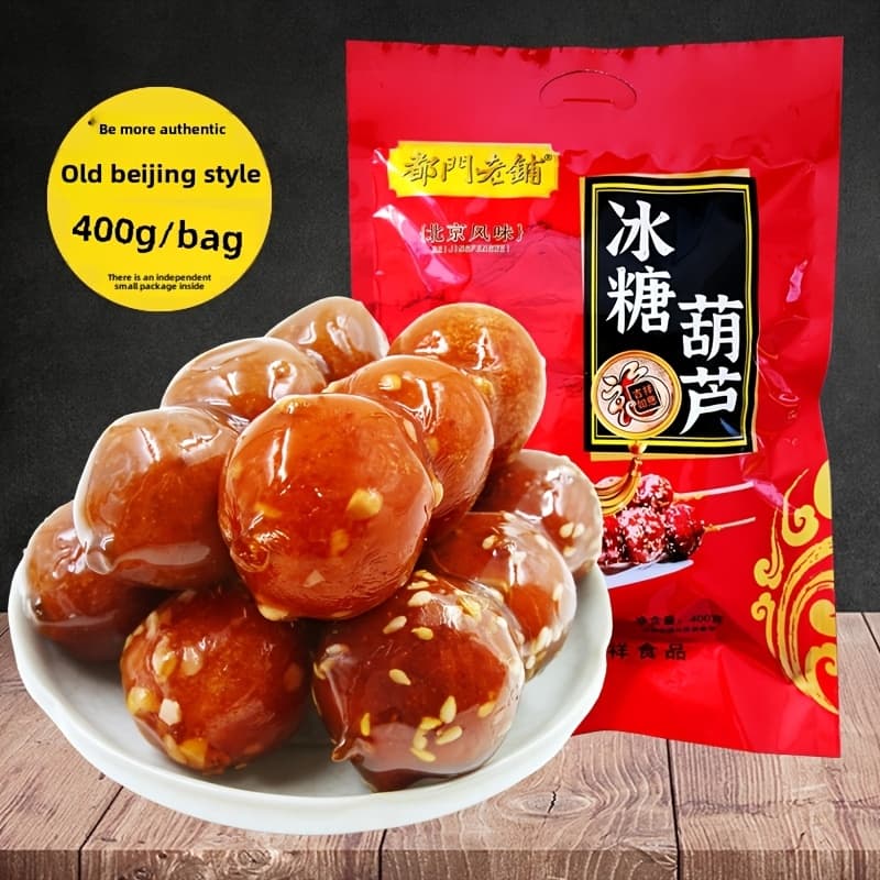 TEMU Old Beijing Rock Sugar Gourd 400g Specialty Flavor Snacks Shirley Ball Hawthorn Casual Snacks