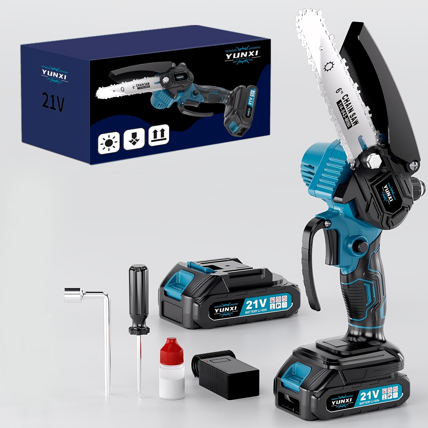 TEMU 2026 New Cordless Mini Chainsaw, Powerful Battery Powered Portable Chainsaw For Tree Pruning & Wood Cutting, Ergonomic Handheld Compact Chainsaw For Garden Branch Trimming