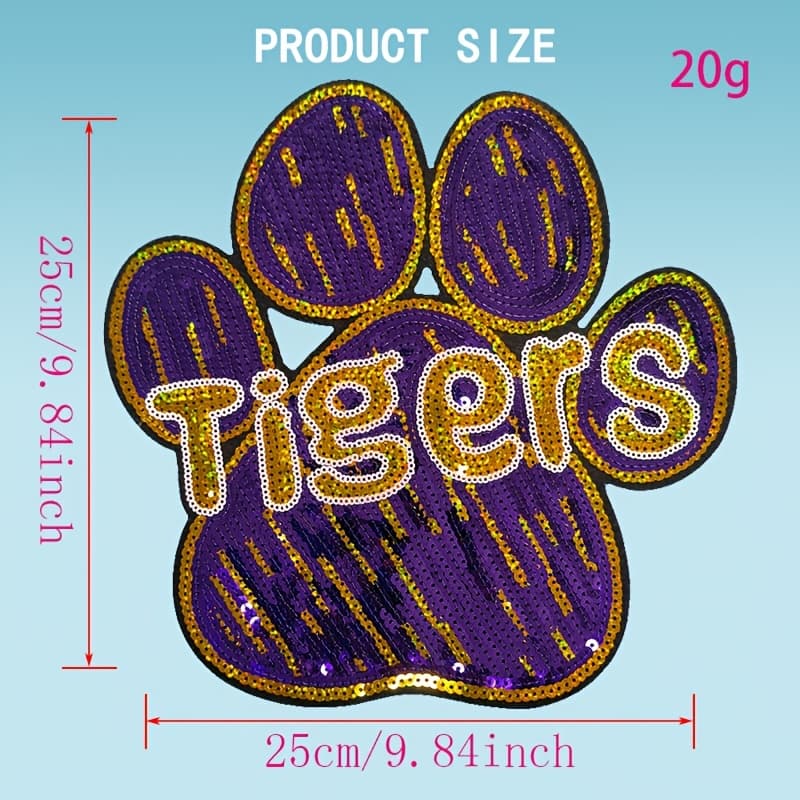 TEMU Exquisite Sequined Embroidery Patch With And Bear . It Adopts Sequined Embroidery , Featuring A Fashionable, Clear And Bright Pattern. Suitable For Iron-on Application, Used For Decorative
