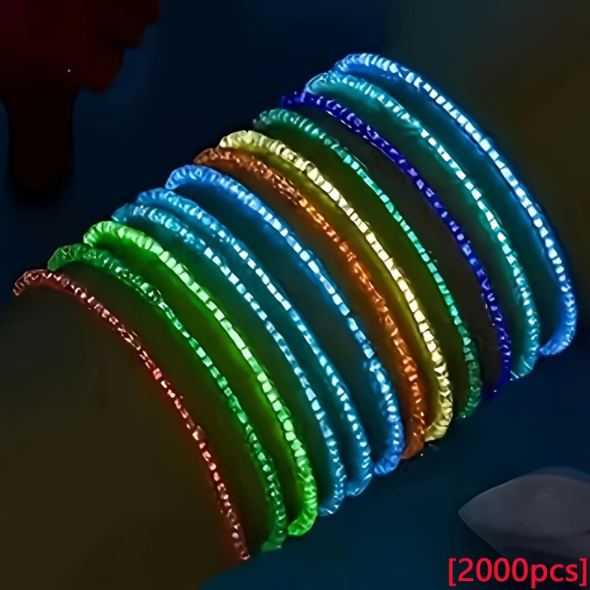 TEMU 2000pcs Of 3mm Luminous Transparent Glass Beads With Straight Holes, Used For Jewelry Making Fashion Bracelets, Necklaces, Rings, And Craft Supplies, Glow In The Dark