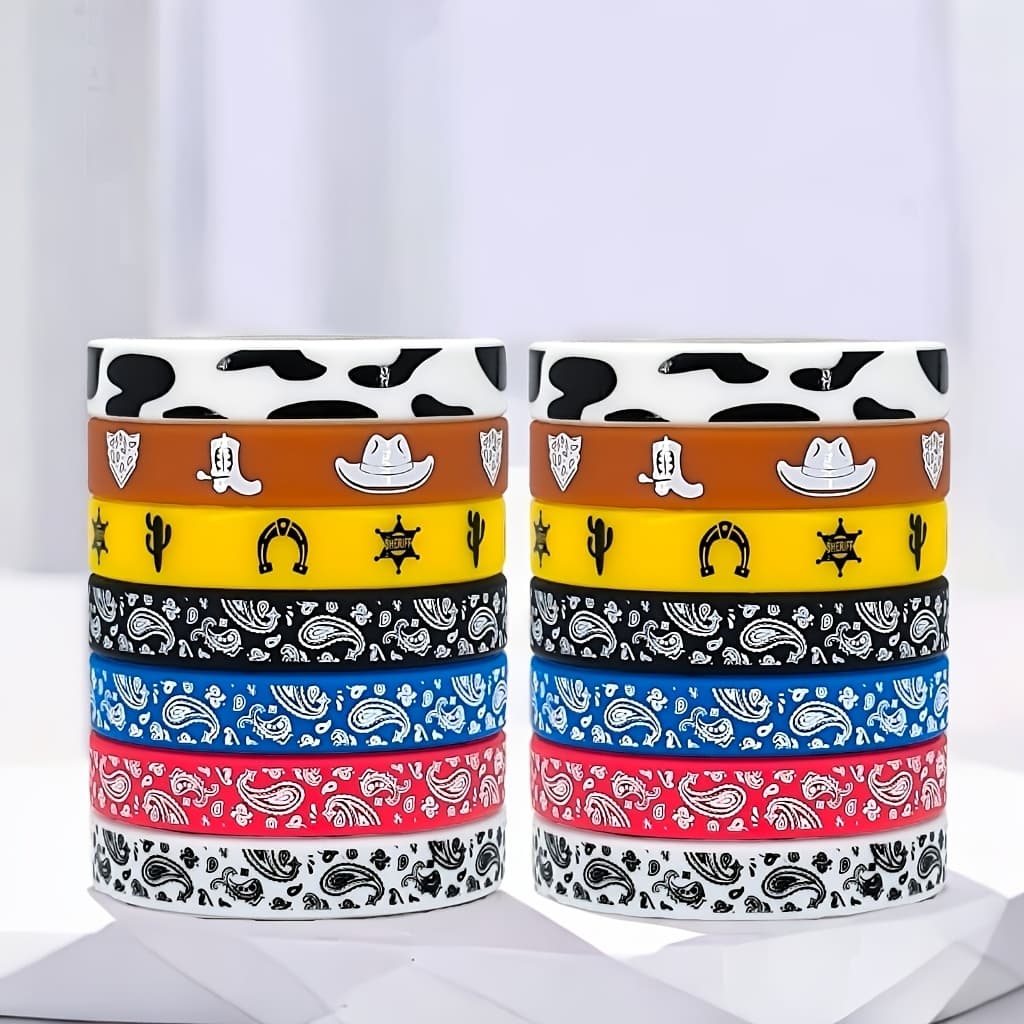 TEMU Gift For Her/him 14pcs, Western Party Bracelets Bracelets Stretch Wristbands For Western Themed Parties Birthday Parties