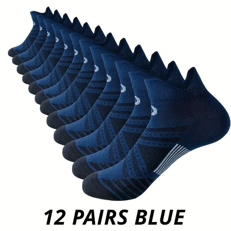 TEMU 6/12 Pairs Of Unisex Breathable Moisture-wicking Sports Socks, Lightweight Cushioning Running Socks, Ear-style Pull-, Low- Boat Socks Suitable For Outdoor And Indoor Use, Multiple Colors , In All