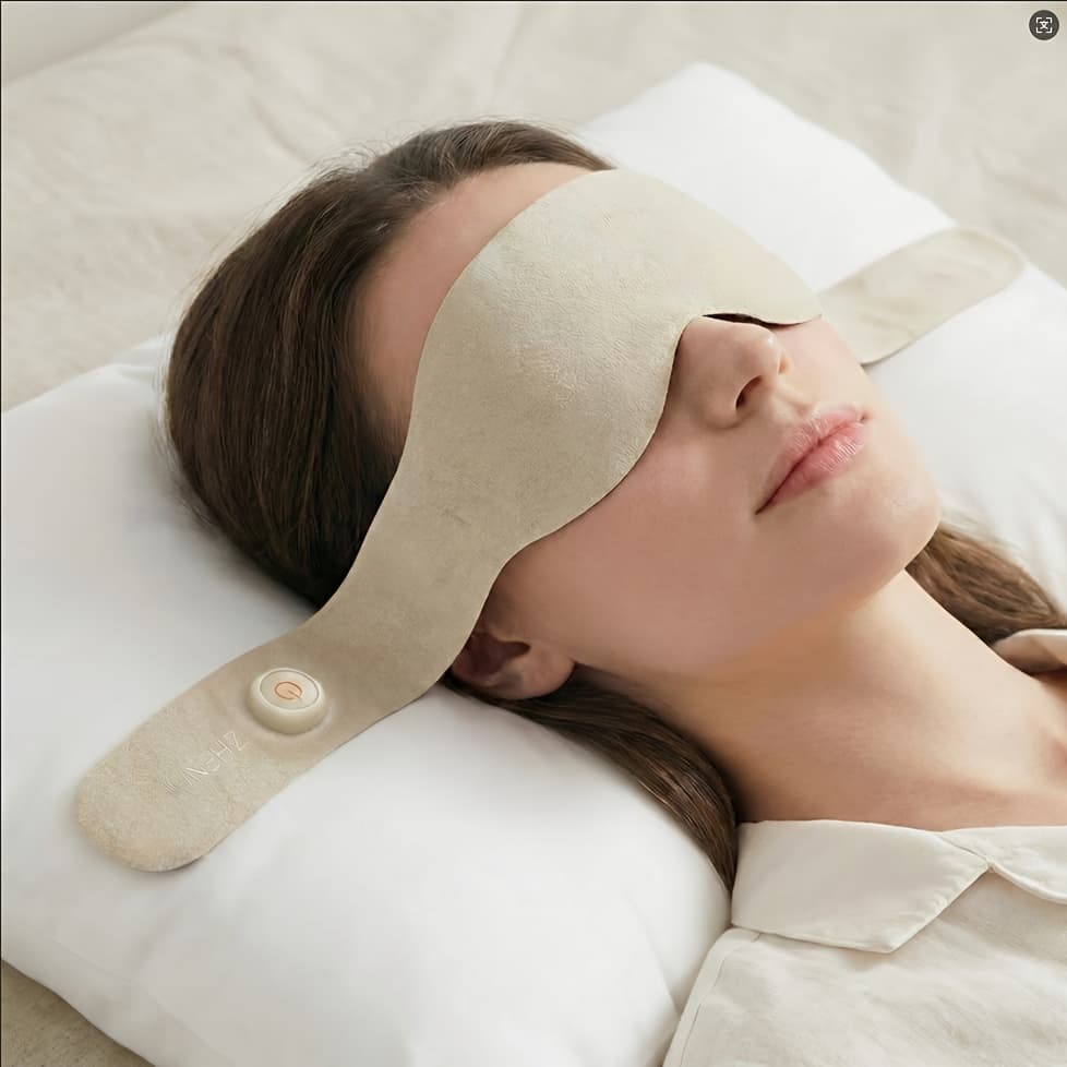 TEMU Zhenmi Heated Eye Mask For Sleeping, Ultra-lightweight Warm Compress For Dry Eyes, 3 Heat Settings, Auto-off, Usb Rechargeable 2-in-1 Neck Warmer