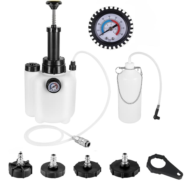 TEMU 3-liter Manual Brake Oil Change Suit, With 4 Adapters Of Different Models And Specifications, Single-person Operable, Suitable For Most Models, Simple And Fast