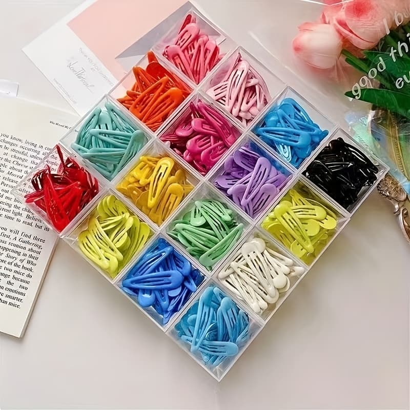 TEMU 30pcs Set, Hair Clips, Drop Type Candy Color Hair Clips, Simple Daily Small Hair Clips, Bangs, Fringe Clips