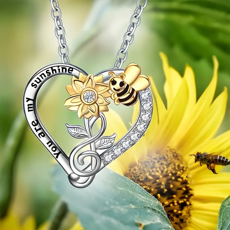TEMU Women's Sunflower Pendant Necklace Ladies Trend Personality Pendant Necklace Christmas Thanksgiving Festival Perfect Jewelry Gift