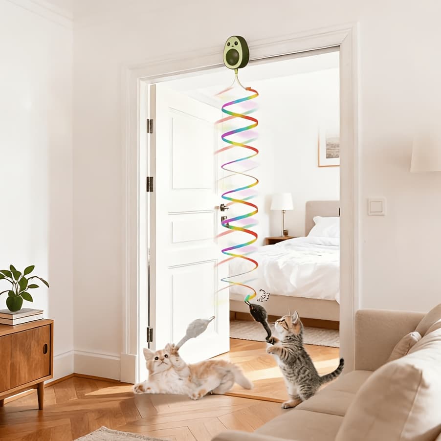 TEMU Automatic Electric Flying Bird & Mouse Cat Toy Suitable For Indoor Cats, - Feather Teaser Wand With Hanging Door Frame /hunt Exercise For Bored Adult Kittens, Clearance Deal For Breed Sizes