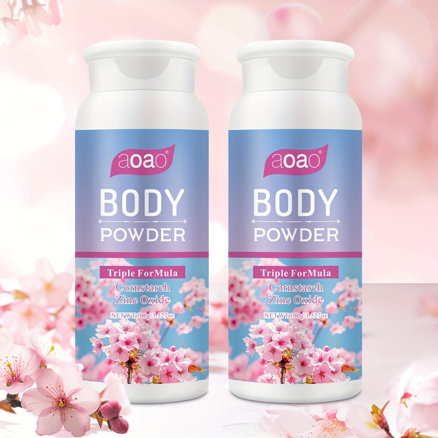 TEMU 2pcs/3pcs Sakura Talcum Powder Without Deodorant Fragrance