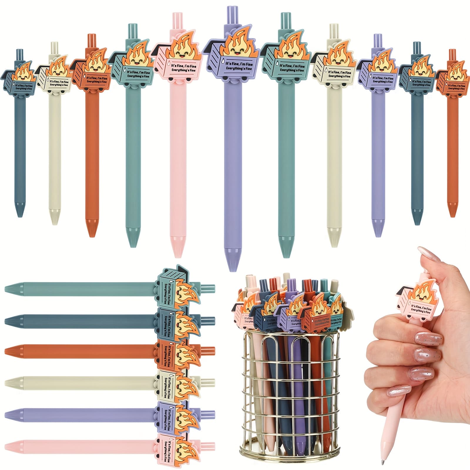 TEMU 30pcs Volunteer Appreciation Gifts Office Gifts For Coworker Dispatcher Funny Ballpoint Pens Emotional Support Pens For Social Worker Team Coworker Teachers Nurses Women