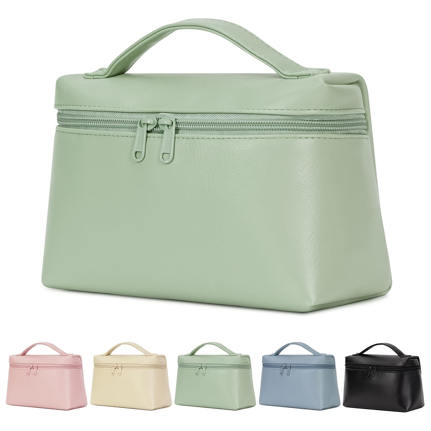 TEMU Large Cosmetic Bag With Extra Detachable Bag And Separate Brushes Compartment Travel Makeup Bag For Toiletries Make Up Additions Great Present Idea